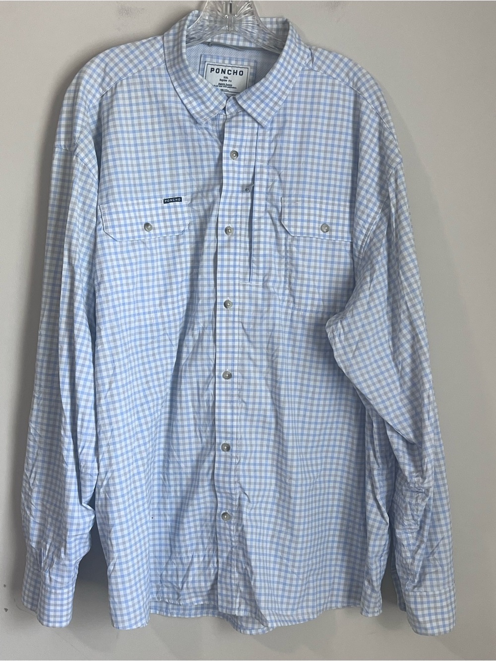 Poncho The Catfish Button Down Shirt Magnetic Pockets Men's XXL EUC - Picture 2 of 8